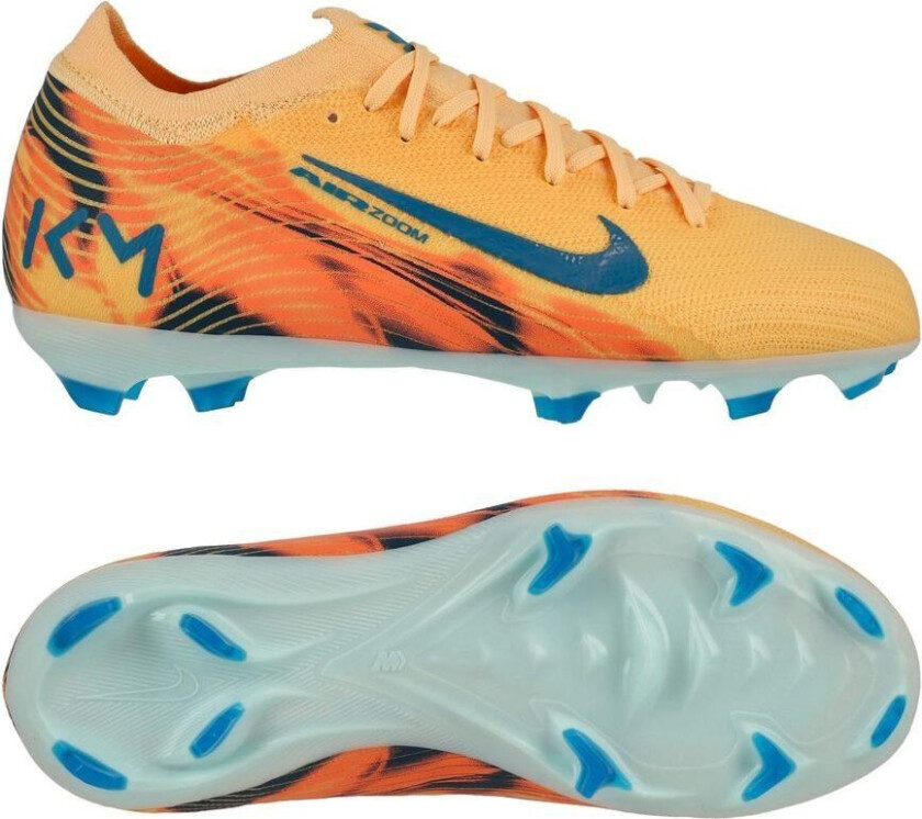 Air Zoom Mercurial Vapor 16 Pro FG Mbappé Personal Edition - Oransje/Neo Turkis/Grønn Barn - Gress (FG), størrelse 32