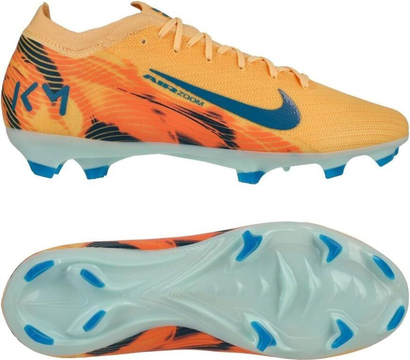 Air Zoom Mercurial Vapor 16 Pro FG Mbappé Personal Edition - Oransje/Neo Turkis/Grønn - Gress (FG), størrelse 45½