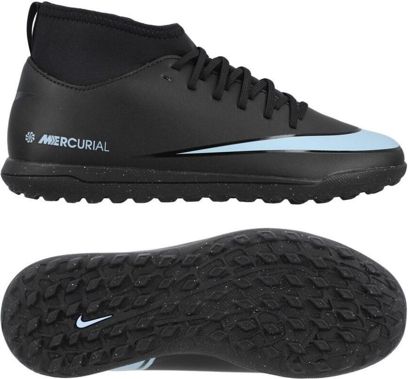 Mercurial Superfly 10 Club Tf Shadow - Svart Barn - Turf (Tf), størrelse 33½