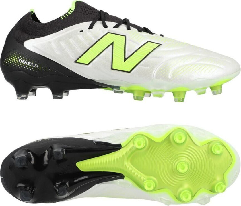 Tekela V5 Elite Low Cut FG Lime Light - Hvit/Grønn - Gress (FG), størrelse 44