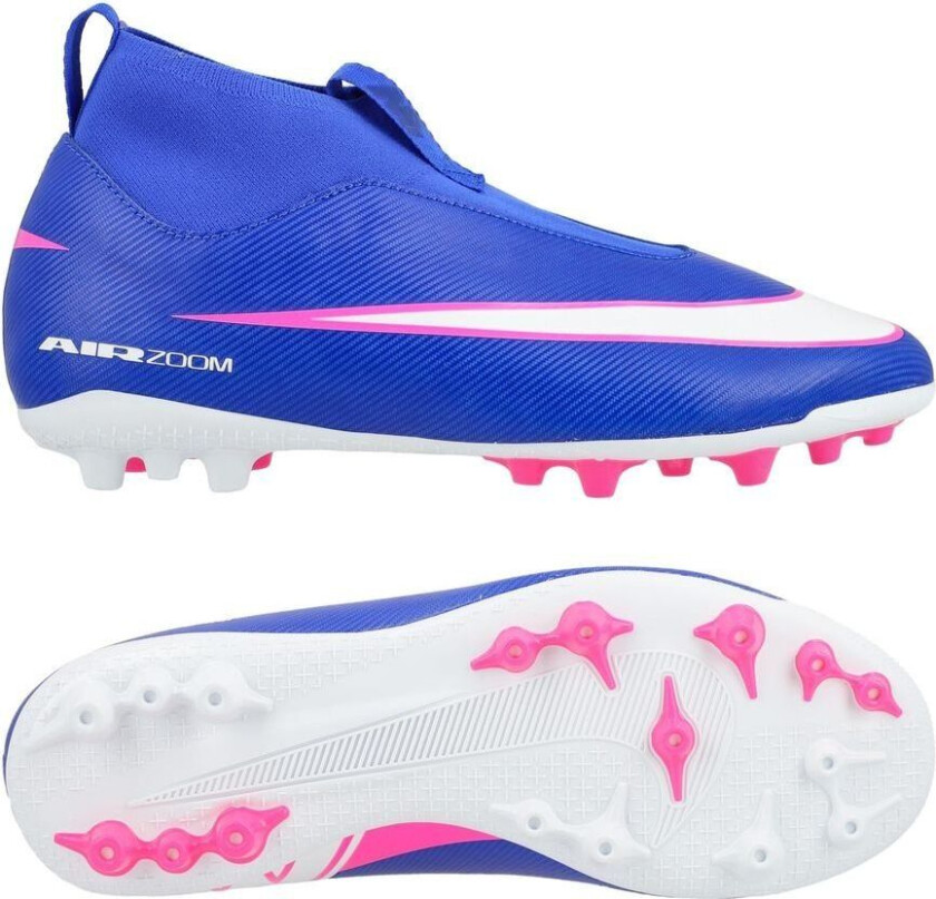 Air Zoom Mercurial Superfly 10 Academy AG Attack - Blå/Hvit Barn - Kunstgress (AG), størrelse 35