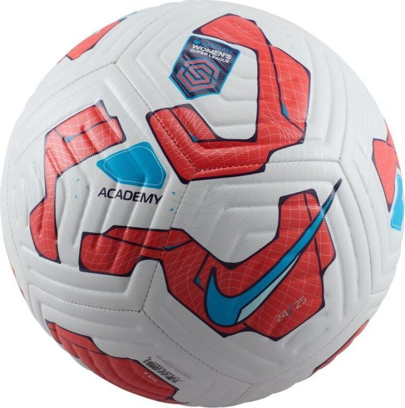 Fotball Academy Women's Super League - Hvit/rød/Blå, størrelse Ball SZ. 3