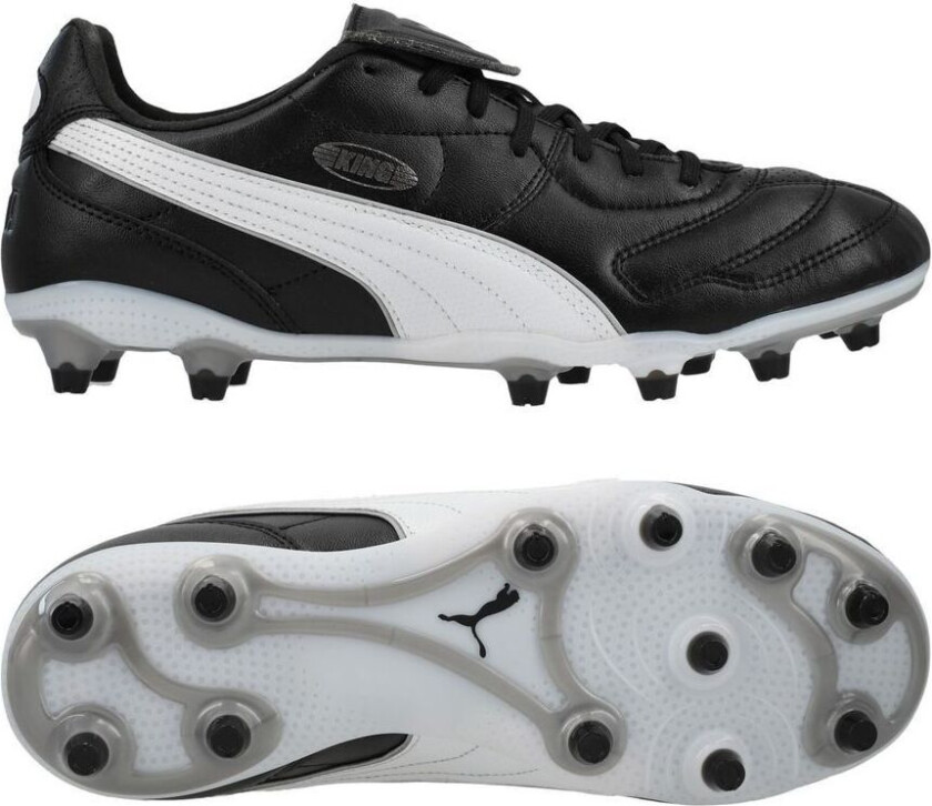 King LIGA FG/AG - Svart/ White/ Sølv, størrelse 42
