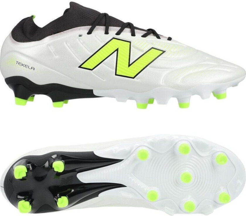 Tekela V5 Team Low Cut FG Lime Light - Hvit/Grønn - Gress (FG), størrelse 44