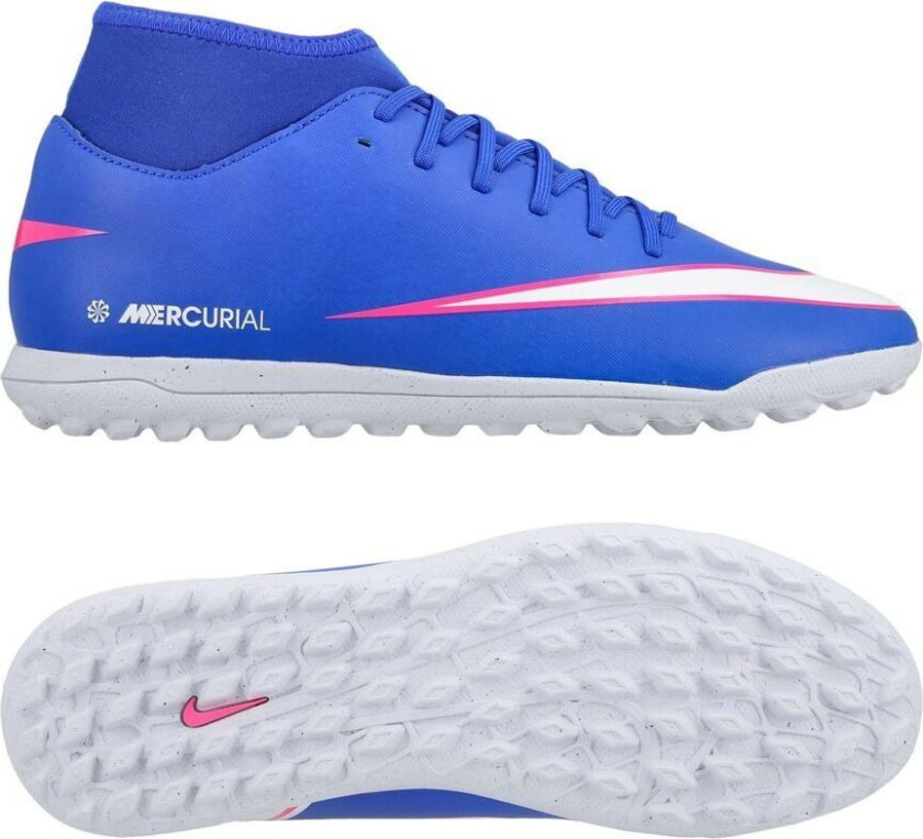 Mercurial Superfly 10 Club TF Attack - Blå/Hvit - Turf (TF), størrelse 43