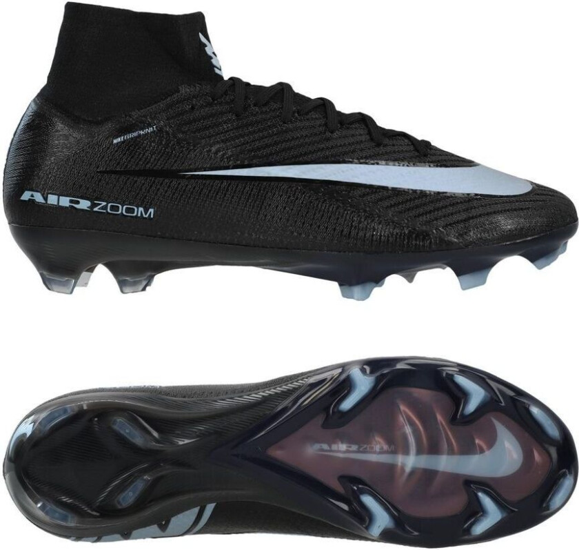 Air Zoom Mercurial Superfly 10 Elite FG Shadow - Svart/Isblå - Gress (FG), størrelse 41