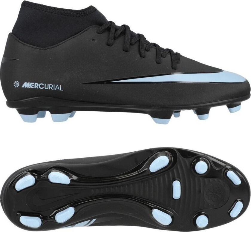 Mercurial Superfly 10 Club MG Shadow - Svart/Isblå - Multi Ground (MG), størrelse 42½