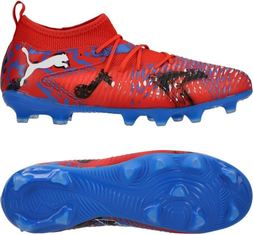 Future 8 Match FG/AG Playmaker - Rød/ Svart/Ultra Blue/Rosa Barn, størrelse 36