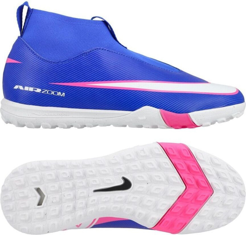 Air Zoom Mercurial Superfly 10 Academy TF Attack - Blå/Hvit Barn - Turf (TF), størrelse 33½