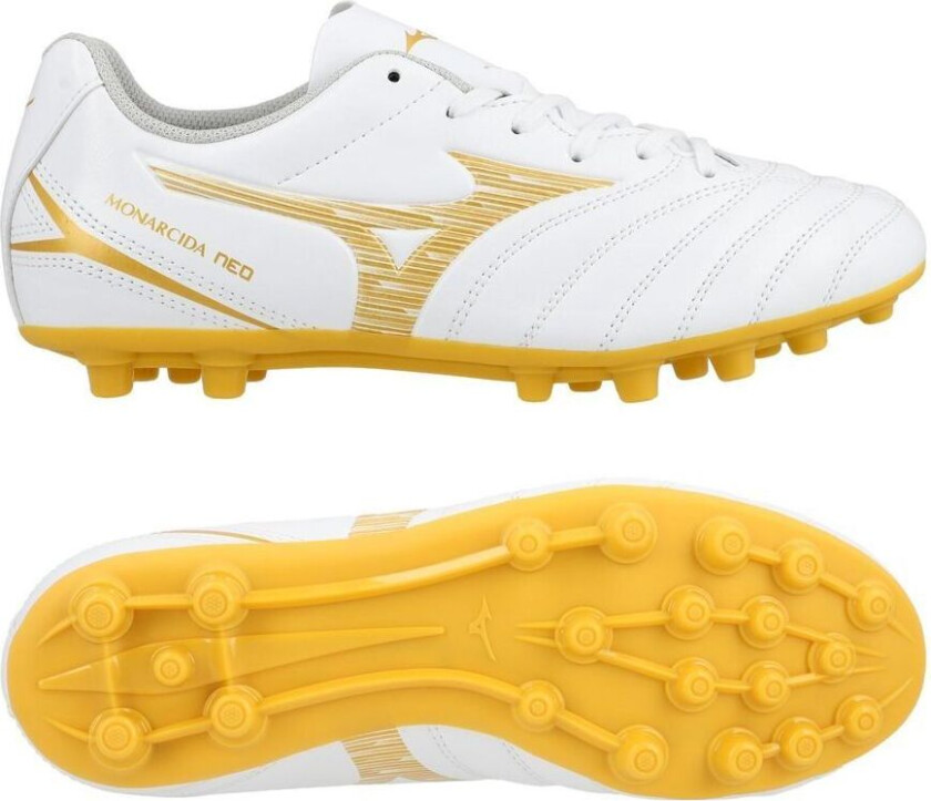 Monarcida Neo Iii Select Ag Bright Gold - Hvit/gull Barn - Kunstgress (Ag), størrelse 36½