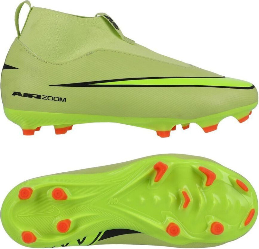Air Zoom Mercurial Superfly 10 Academy MG Max Voltage - Gønn/Volt/Hyper Crimson Barn - Multi Ground (MG), størrelse 38