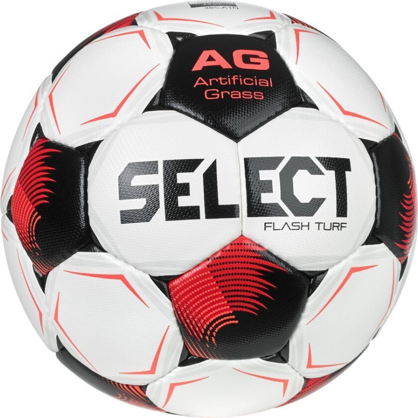 Fotball Flash Turf V26 - Hvit/rød, størrelse Ball SZ. 5