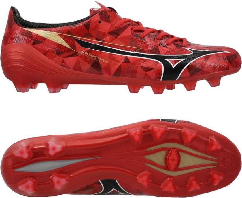 Alpha II Elite FG Ruby Red - Rød/Svart/Gull - Gress (FG), størrelse 44½