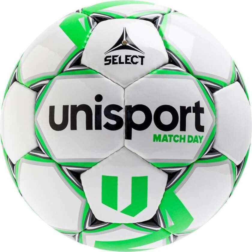 X Unisport Fotball Match Day - Hvit/Grønn, størrelse Ball SZ. 5
