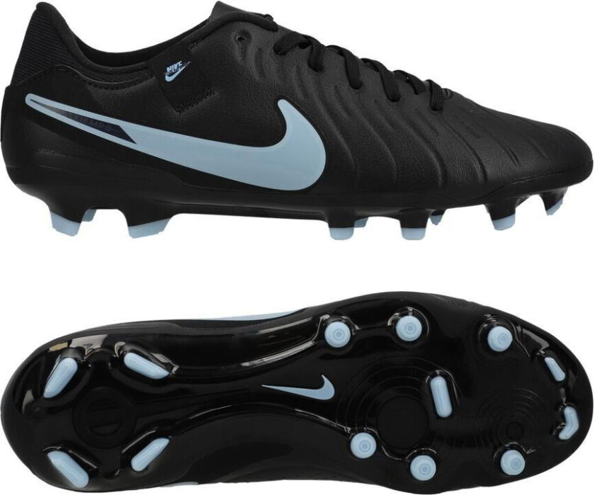 Tiempo Legend 10 Academy MG Shadow - Svart/Isblå - Multi Ground (MG), størrelse 42½