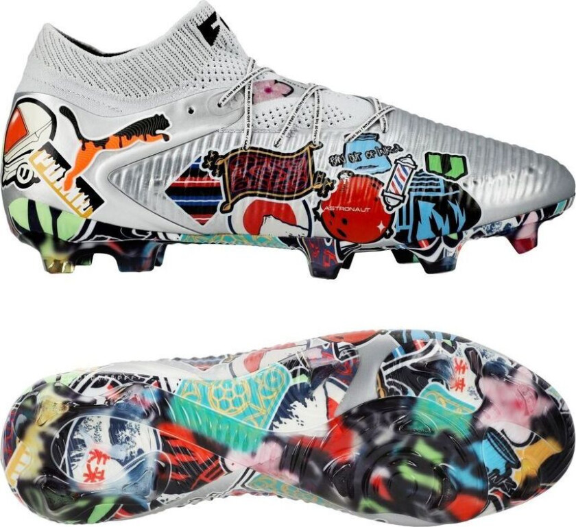 Unisport X PUMA Future 8 Ultimate FG Stickerbomb - PUMA Sølv/PUMA Svart/PUMA Rød/Ultra Blue LIMITED EDITION - Gress (FG), størrelse 47
