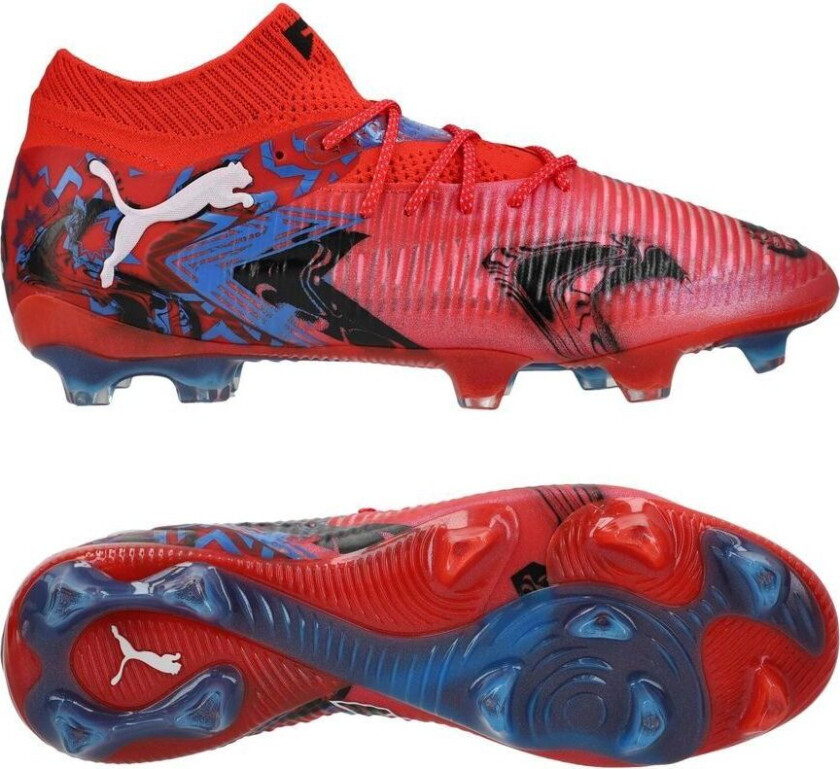 Future 8 Ultimate FG Playmaker - Rød/ Svart/Ultra Blue/Rosa - Gress (FG), størrelse 35½
