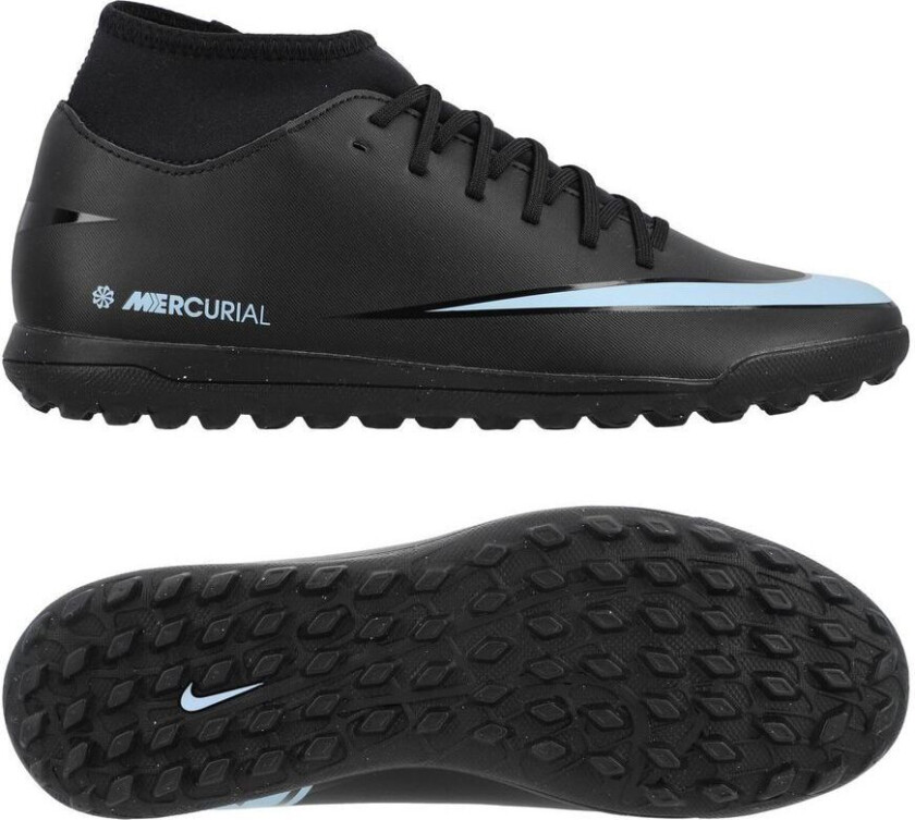 Mercurial Superfly 10 Club TF Shadow - Svart/Isblå - Turf (TF), størrelse 47½