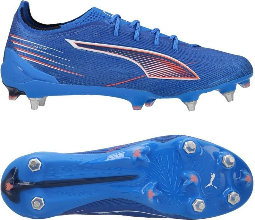 Ultra 6 Ultimate SG Untamed - Ultra Blue/ White/rød - Vått gress (SG), størrelse 39