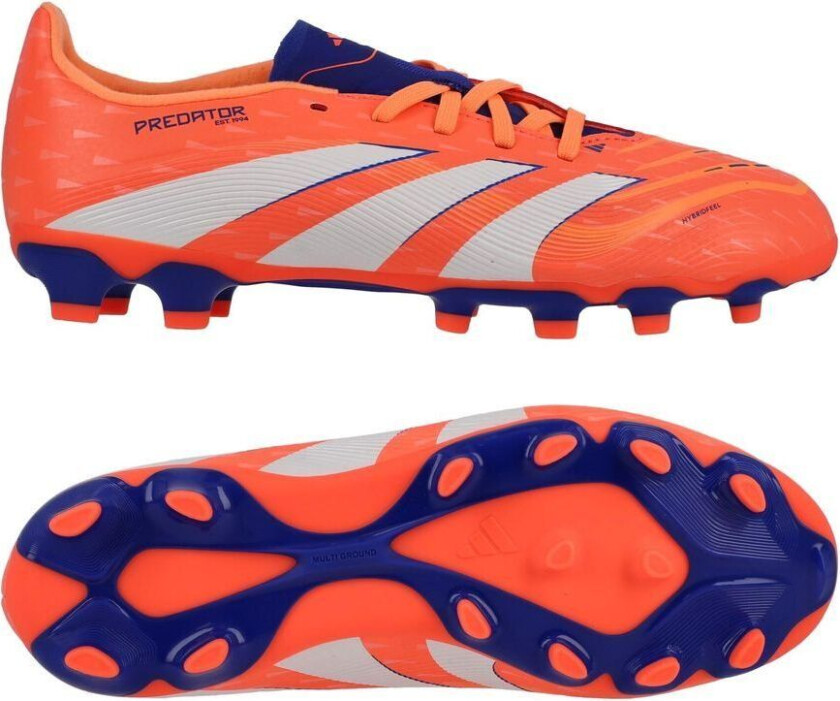 Predator League MG Coral Blaze - Oransje/Fottøy Hvit/Oransje Barn - Multi Ground (MG), størrelse 37⅓