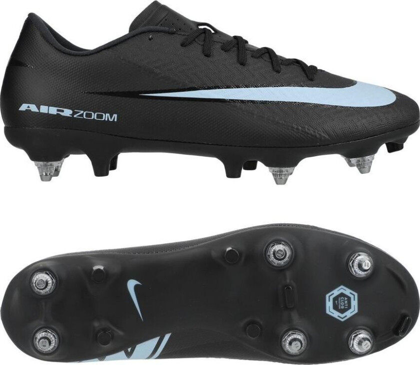 Air Zoom Mercurial Vapor 16 Academy SG-PRO Anti-Clog Shadow - Svart/Isblå - Vått gress (SG), størrelse 42