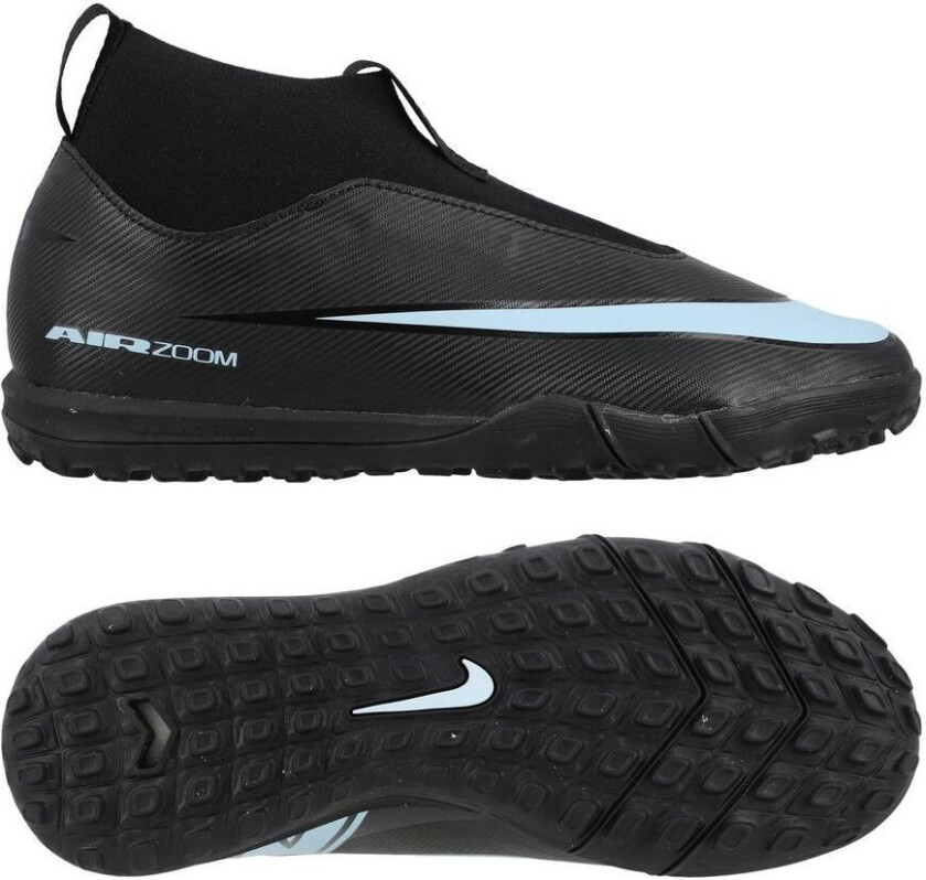 Air Zoom Mercurial Superfly 10 Academy TF Shadow - Svart/Isblå Barn - Turf (TF), størrelse 36½
