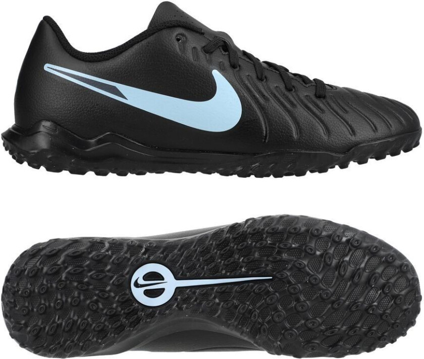 Tiempo Legend 10 Club TF Shadow - Svart/Isblå - Turf (TF), størrelse 36