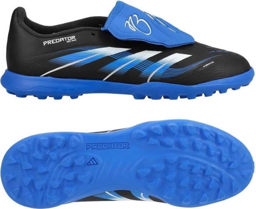 Predator League Fold-over Tongue TF Jude Bellingham - Svart/Fottøy Hvit/Blå Barn - Turf (TF), størrelse 38⅔