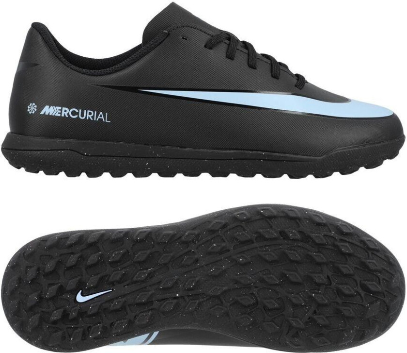 Mercurial Vapor 16 Club TF Shadow - Svart/Isblå Barn - Turf (TF), størrelse 38