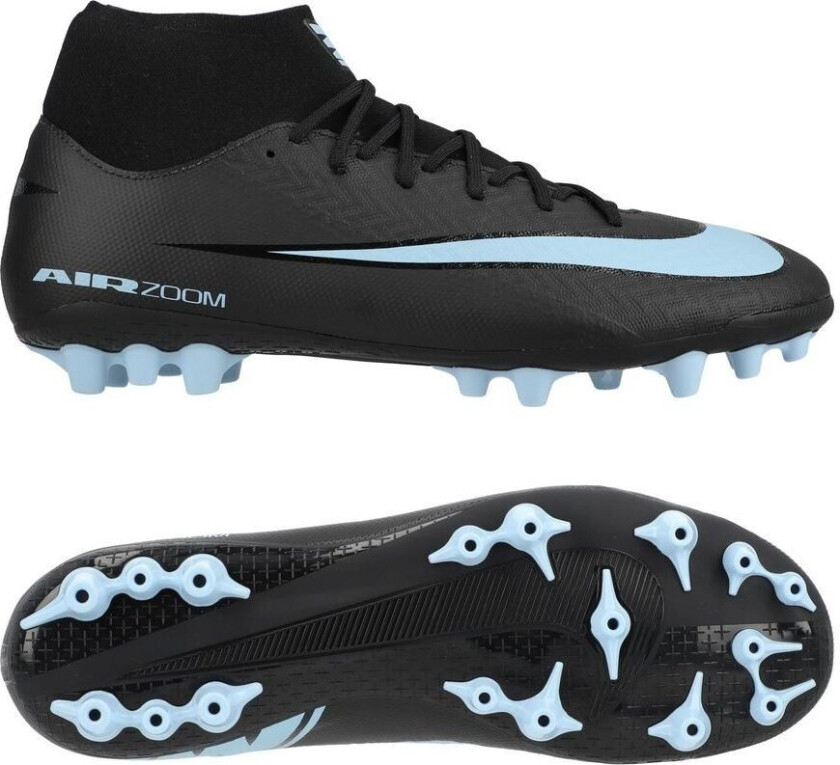 Air Zoom Mercurial Superfly 10 Academy AG Shadow - Svart/Isblå - Kunstgress (AG), størrelse 45