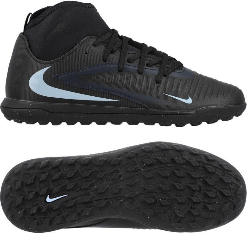 Phantom 6 Club High Cut TF Shadow - Svart/Isblå Barn - Turf (TF), størrelse 38