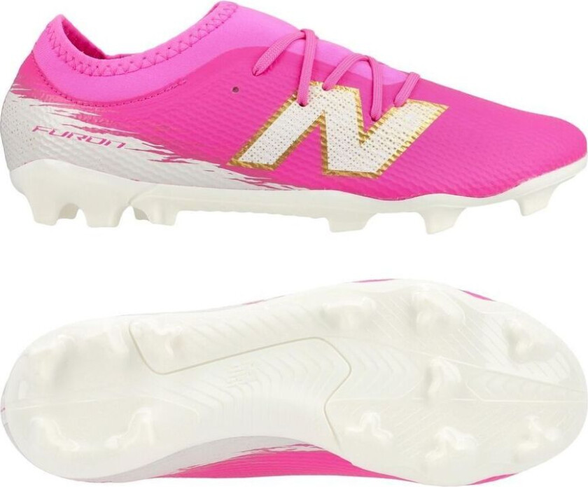 Furon V8 Team Fg Pure Ambition - Pink Heat/hvit/gull Barn - Gress (Fg), størrelse 37½