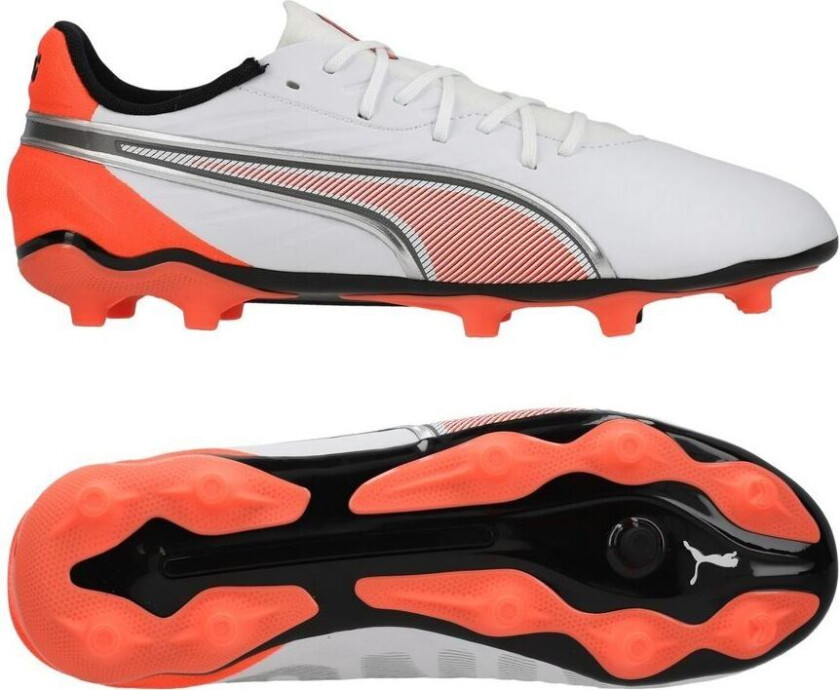 King Match FG/AG Untamed - White/rød/ Svart/ Sølv Barn, størrelse 38