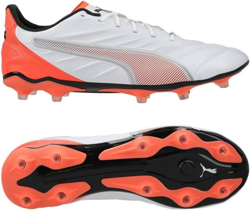 King Pro FG/AG Untamed - White/ Sølv/rød, størrelse 40½