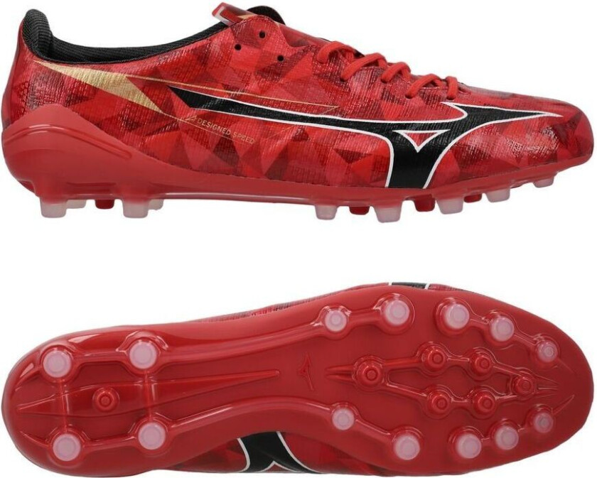 Alpha II Made in Japan AG Ruby Red - Rød/Svart/Gull - Kunstgress (AG), størrelse 43