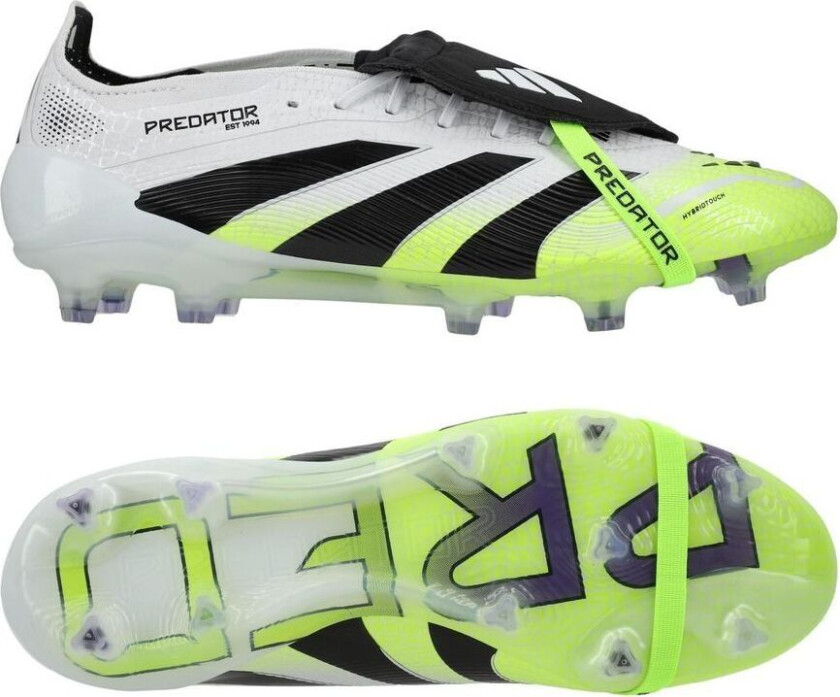 Predator Elite Fold-over Tongue FG Radiant Blaze - Fottøy Hvit/Svart/Sitron - Gress (FG), størrelse 36