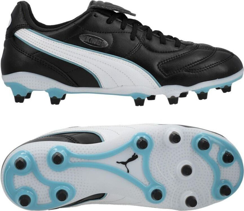 King LIGA FG/AG - Svart/ White/Aqua Blå Kvinner, størrelse 38½