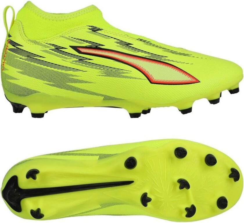 Ultra 6 Match Laceless + FG/AG Unleashed - Gul/ Svart/rød/Lime Squeeze Barn, størrelse 33