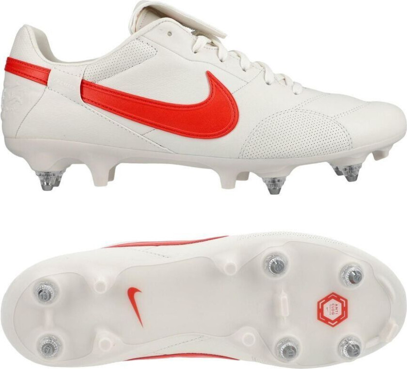 Premier lll SG-PRO Anti-Clog - Grå/Picante Rød - Vått gress (SG), størrelse 45½
