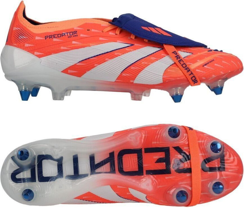 Predator Elite Fold-over Tongue SG Coral Blaze - Oransje/Fottøy Hvit/Oransje - Vått gress (SG), størrelse 38