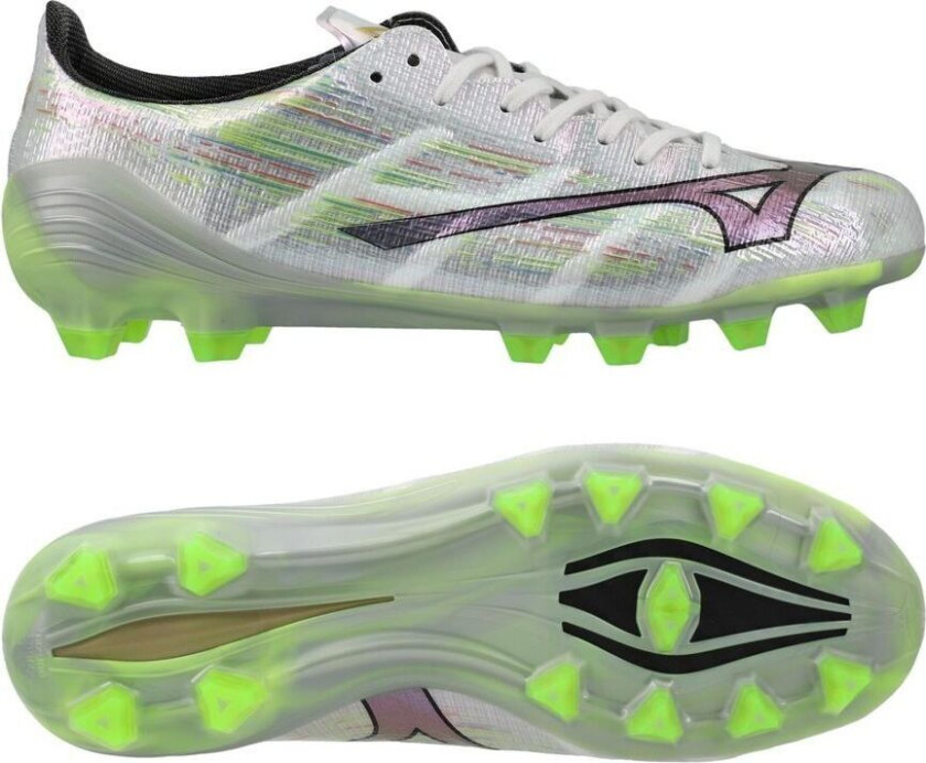 Alpha II Elite FG - Hvit/Sølv iriserende/Svart - Gress (FG), størrelse 44