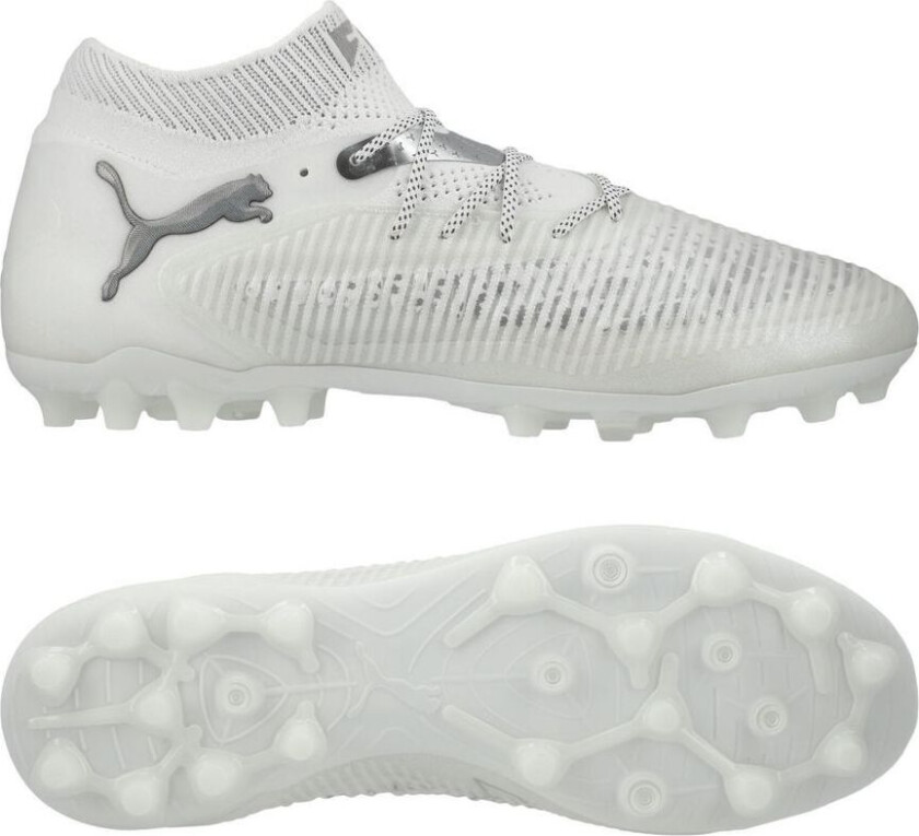 Future 8 Ultimate MG White Pack - White/Sølv - Multi Ground (MG), størrelse 44