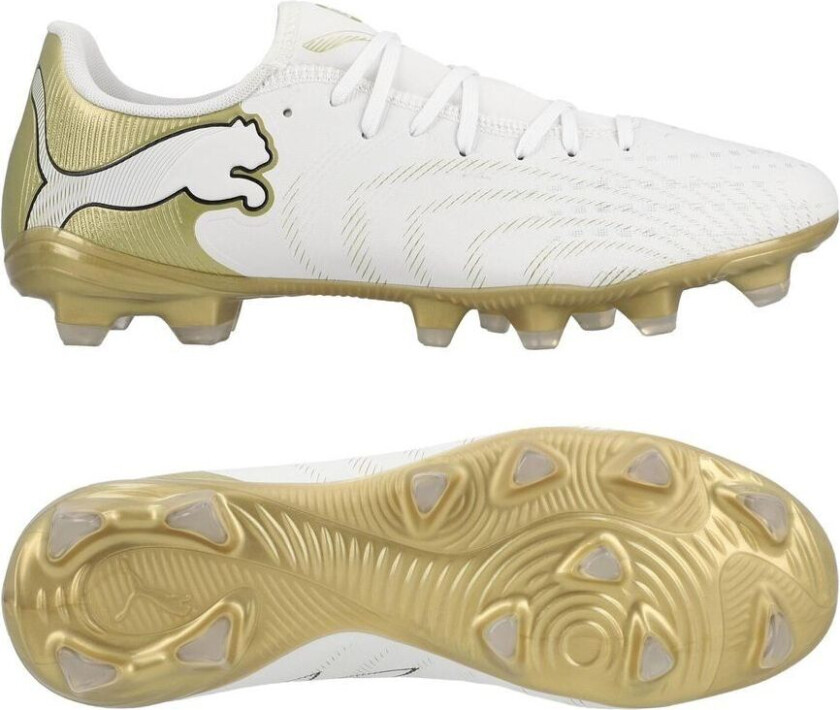 Future 9 Play Fg/ag White Gold - White/metallisk Gull/ Svart, størrelse 42½