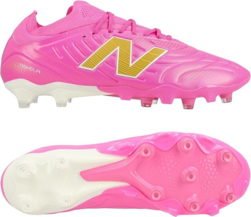 Tekela V5 Pro Low Cut Fg Pure Ambition - Pink Heat/hvit/gull - Gress (Fg), størrelse 44