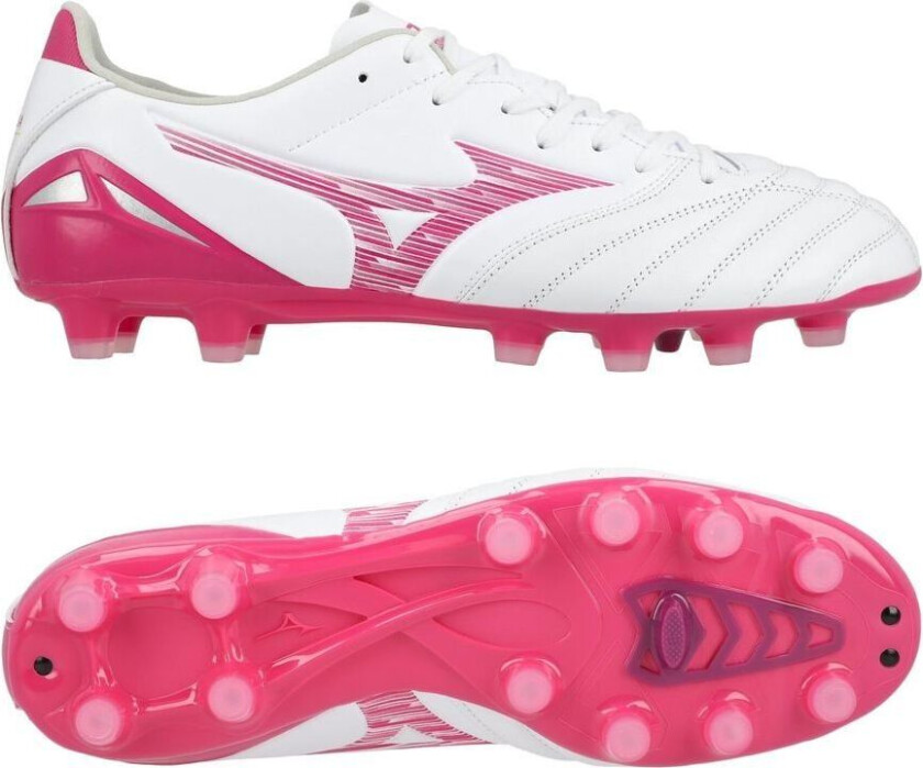 Morelia Neo Iv Pro Fg Blazing Flair - Hvit/rosa - Gress (Fg), størrelse 42