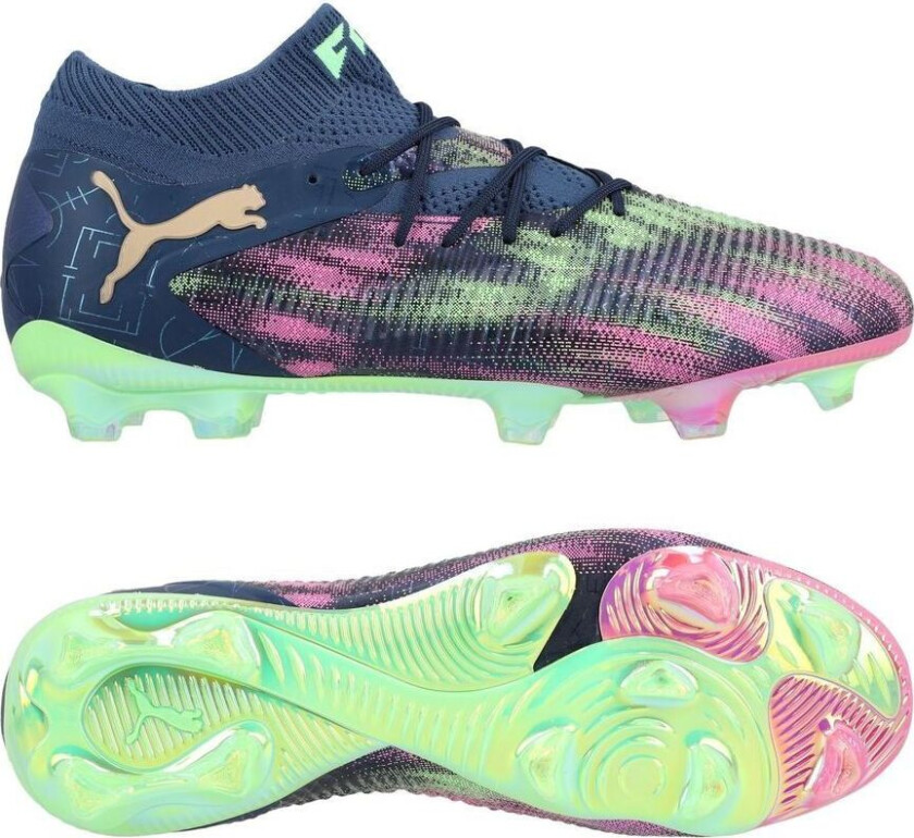 X Unisport Future 8 Ultimate FG Vikings - Persian Blue/Rosa/Grønn/ Gold LIMITED EDITION - Gress (FG), størrelse 46½