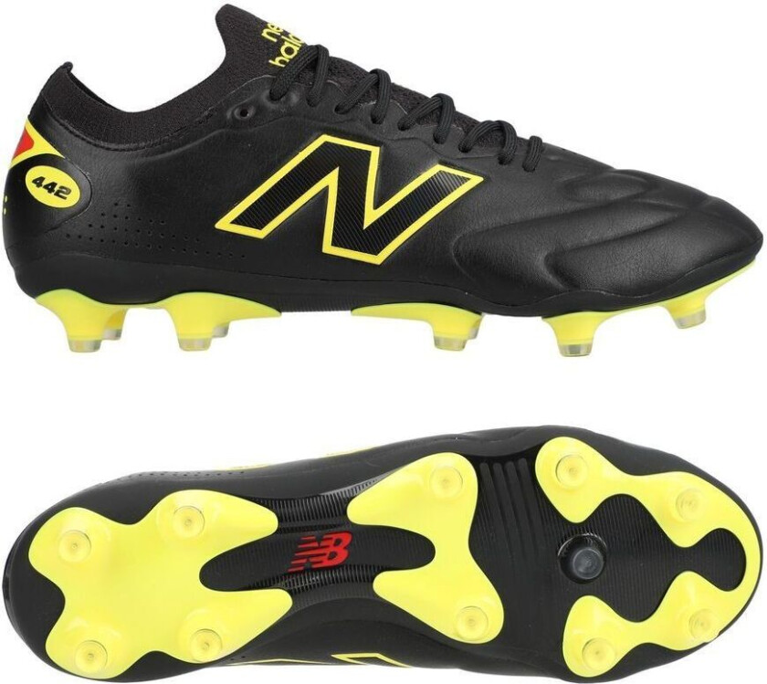 442 V3 Elite Knit Fg Live Wire - Svart/gul - Gress (Fg), størrelse 42½