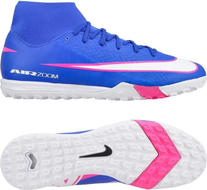 Air Zoom Mercurial Superfly 10 Academy TF Attack - Blå/Hvit - Turf (TF), størrelse 44