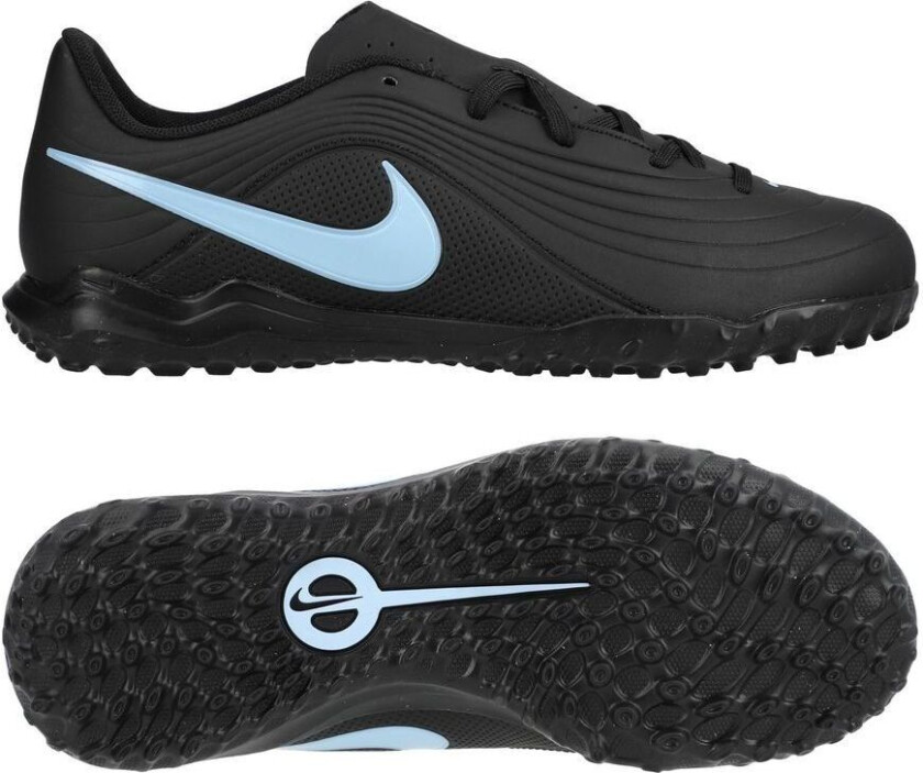 Tiempo Maestro Club TF Shadow - Svart/Isblå Barn - Turf (TF), størrelse 33½