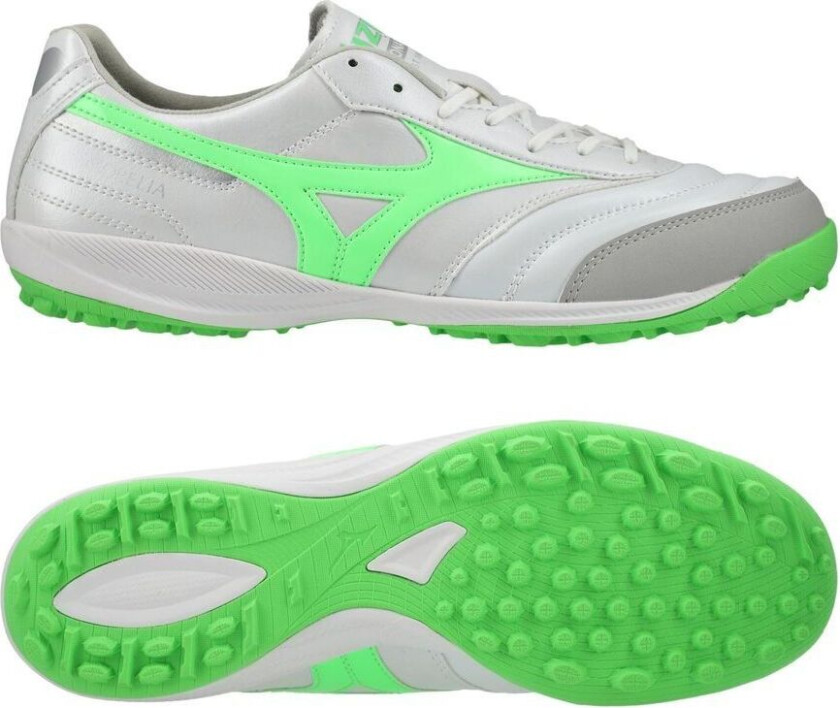 Morelia Sala Pro TF Frontier - Hvit/Neon Grønn/Sølv - Turf (TF), størrelse 39